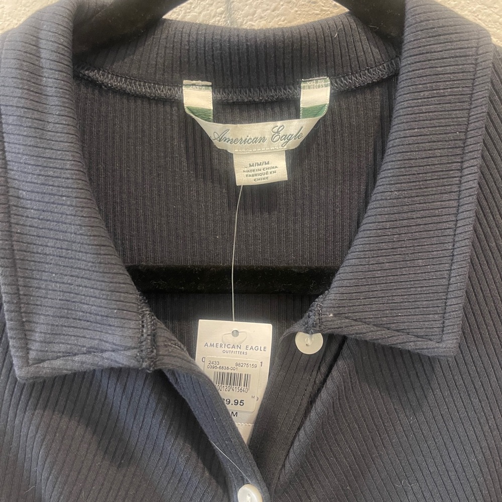 AEO Ruched Knit Button Up Dress - Picture 6 of 7